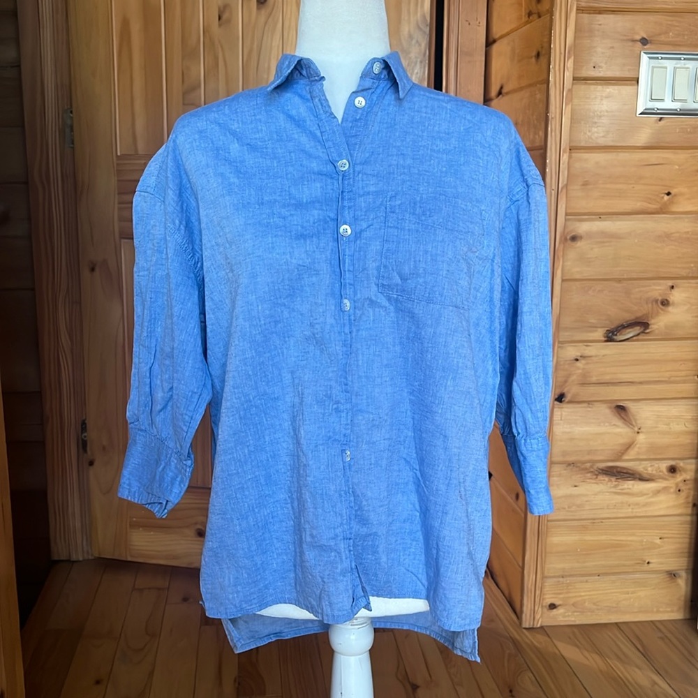 Pomander Place Blue Button Down Shirt